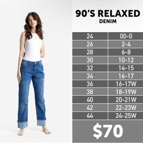 NWT LuLaRoe Aruba Blue Straight Leg Relaxed Jeans - Picture 3 of 4